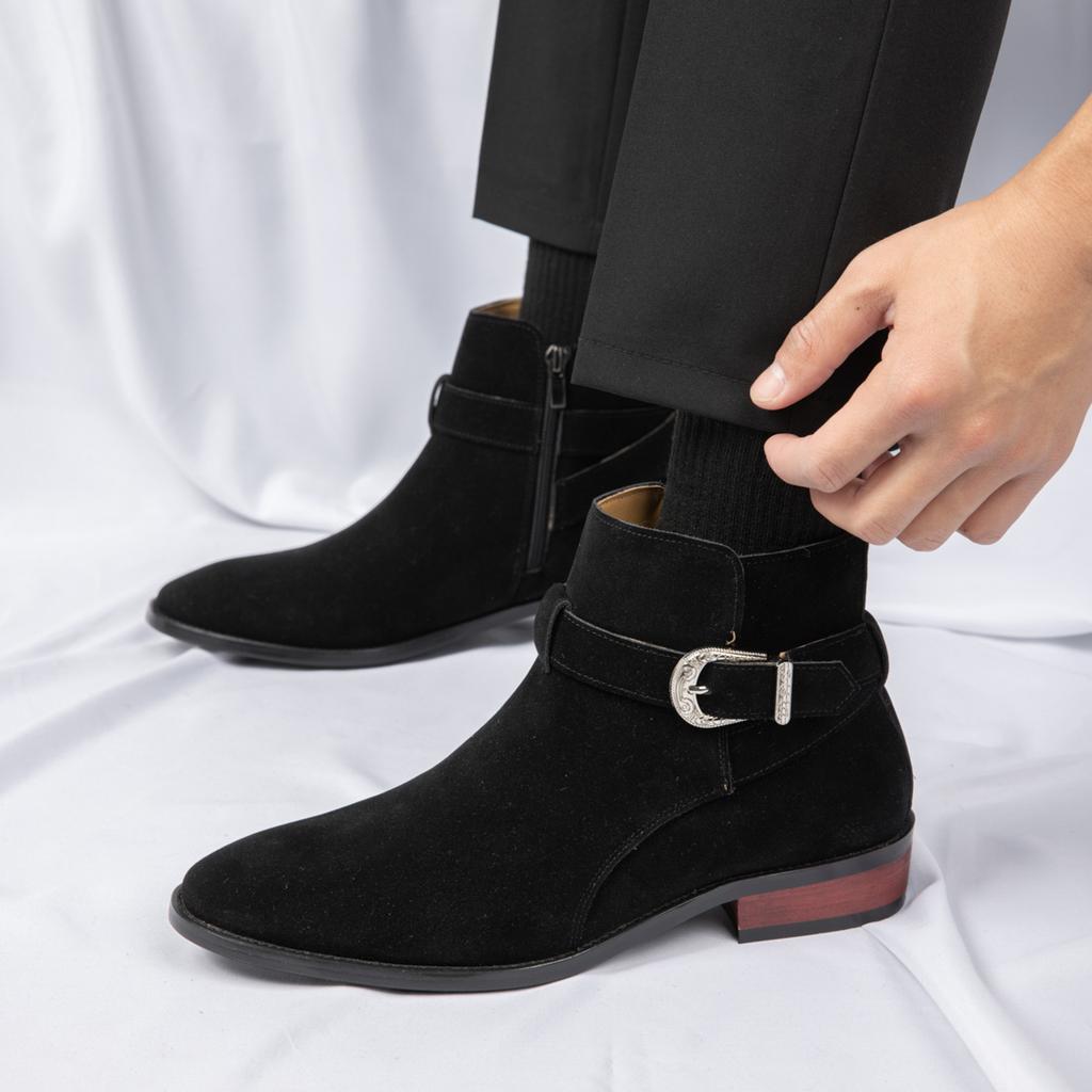 Fashion 2025 New Men's Ankle Boots Fashion Comfortable Leather Botas Classic Outdoor Motorcycle Boots Non-Slip Male Walking Footwear