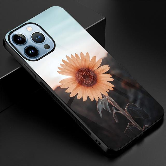 Husa de telefon cu flori de floarea soarelui, cu flori, pentru Iphone 14 13 11 12 Pro Max Mini Xs Xr X 7 8 6s Plus Se 2022 Husa din sticla securizata Coque