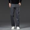 Pantalones Casuales de Hombre Color Caqui Otoño e Invierno Nuevos Pantalones Casuales de Algodón Puro Pantalones Gruesos de Hombre para Otoño e Invierno