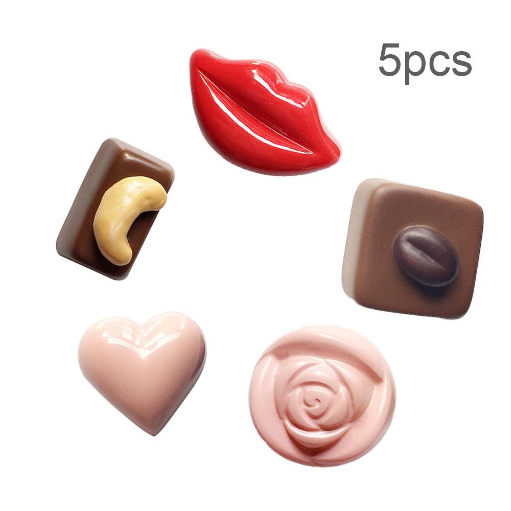 5 bucăți de simulare pentru jocuri cu mâncare, ciocolată, rășină, design artistic, tridimensional, drăguț, decor pentru casă, magnet pentru frigider, decorare pentru frigider