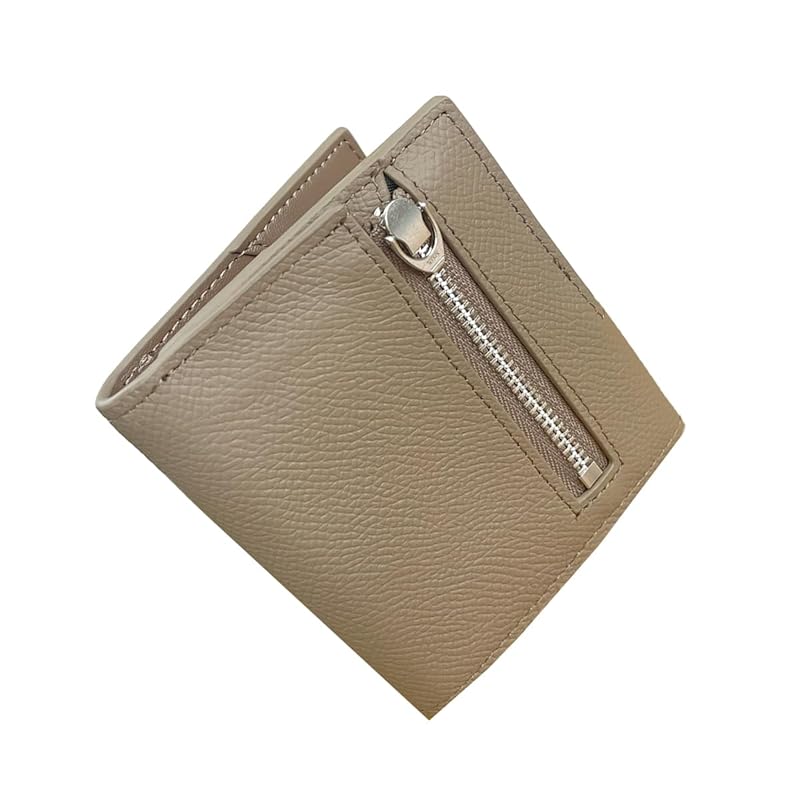 

[FRANK GERALD] wallet bifold genuine leather mini wallet thin small compact money clip card holder coin purse men s (calm greige)