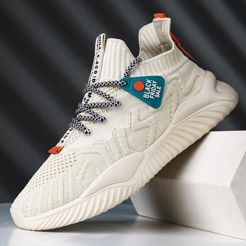 

Мужские кроссовки Coconut, летние новые дышащие сетчатые кроссовки, мужская корейская версия универсальных вязаных спортивных кроссовок для бега и папы 39