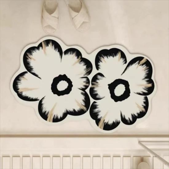 Flower special-shaped toilet bathroom entrance door suction pad foot pad  diatom mud non-slip pad washing table love