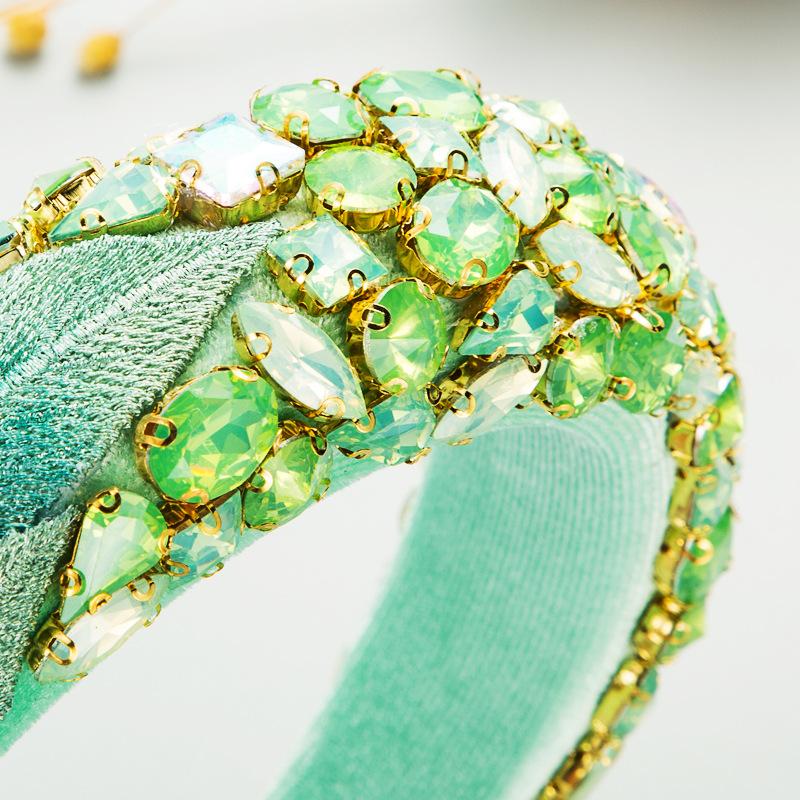 Women's Hairband Creative Colored |Flannelette Leaf Hair Hoop Glass Rhinestone Headwear