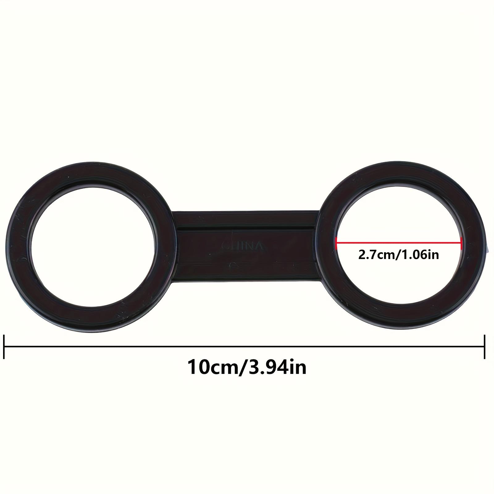 

10cm Durable Plastic Diving Snorkel Holder Black Double Ring Snorkel Retainer for Adult Water Sports 10pcs pack