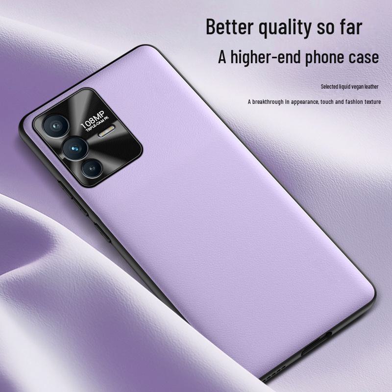 Vivo S12pro Liquid Leather Anti-Fall Protective Case - One Piece