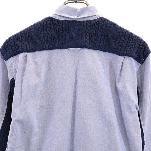 uniform experiment made in Japan Knit switching Long sleeve Knit switching Button down shirt Men's Used