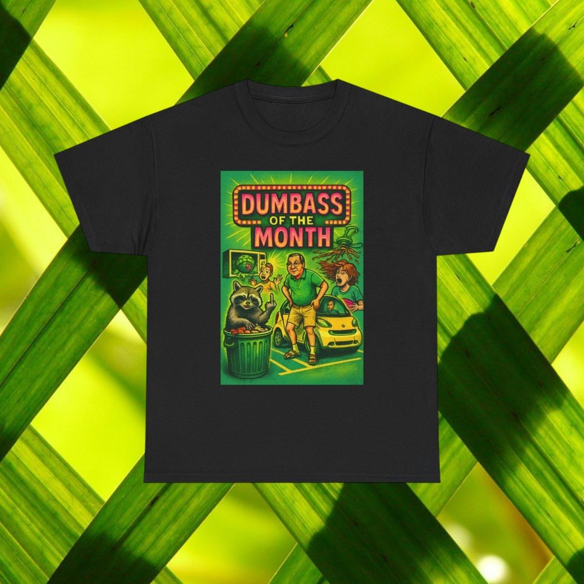 Dumbass of the Month T-Shirt | Retro Illustration, Humorous Badge XL