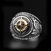 Golden Light Ring for Men, Personalized Hip Hop Retro European and American Food Ring Accessories Gift