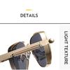 Retro Box Edging Steam Punk Men's Sunglasses with Personalized Metal Springs
