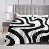 Black and White Retro Super Warm Blanket  Boy Girl Plush Throw Blanket Funny Living Room Flannel Bedspread Sofa Bed Cover