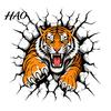 Cool Bedroom Wall Decorations 3D Tiger Stickers, Peel And Stick Roaring Decals, Removable PVC Decals Art Mural Decor, Realistic Cracked Sticker