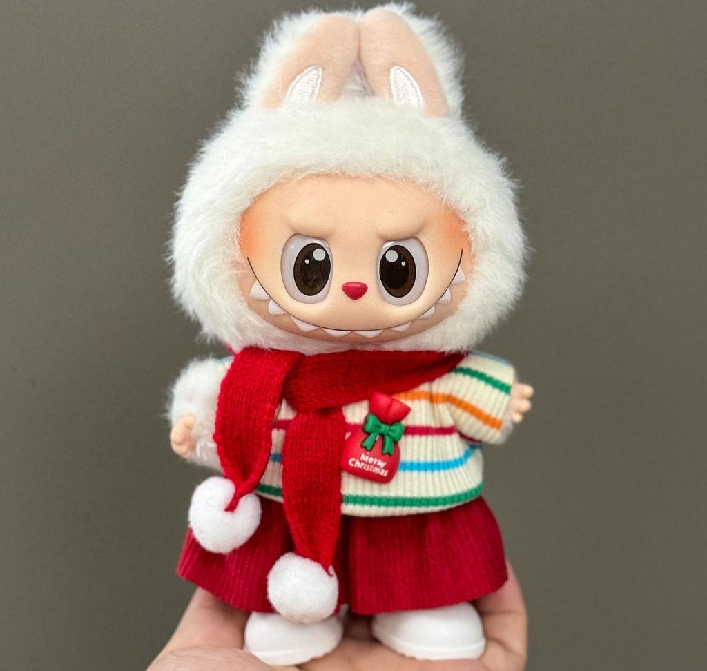 YWHOLA Doll Clothes Christmas Suits 1-3 Generations Cartoon Toy Dolls-Excluding Shoes Plastic Polyester Material 17cm Size 1:3