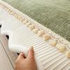 Solid Color Chenille Sofa Cover All-seasons Smooth Skin-Friendly Fixed Non-slip Seat Cushion One-piece Sofa Cover Fringe Trim