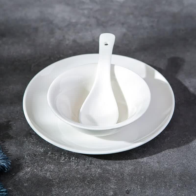 

Luxury Pure White Chinese Ceramic Tableware (3-Piece Set, 2-Pack)