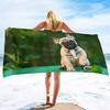 Asciugamani da Spiaggia e da Bagno con Fantasia Bulldog Francese, Grandi Dimensioni, Asciugamano da Viaggio, Piscina e Uso Interno, per Adulti e Bambini, Super Assorbenti