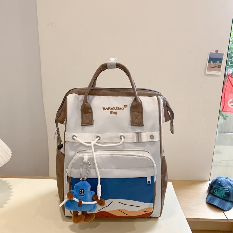 New Girls Schoolbag Large Capacity Lightweight Backpack Contrasting Color Female College Students Schoolbag Travel Computer Backpack