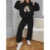 Damen-Sweatshirt-Set 2-teilig mit weicher Strickhose, für Sport, Fitnessstudio, Alltag