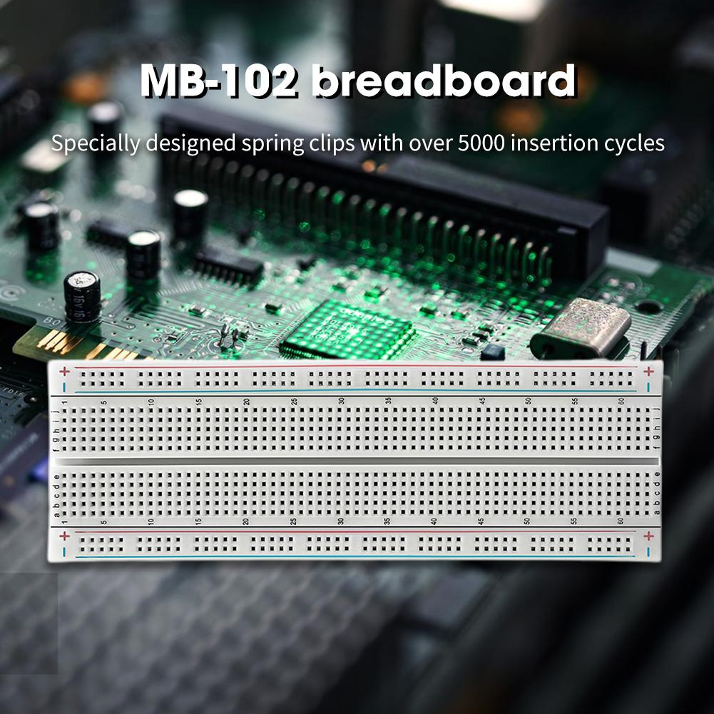 1/2 stk Punkter Koblingsbrett 830 punkter Koblingsbrett MB-102 Loddefritt PCB testkort Koblingsbrett MB102 Test Utvikle DIY-sett