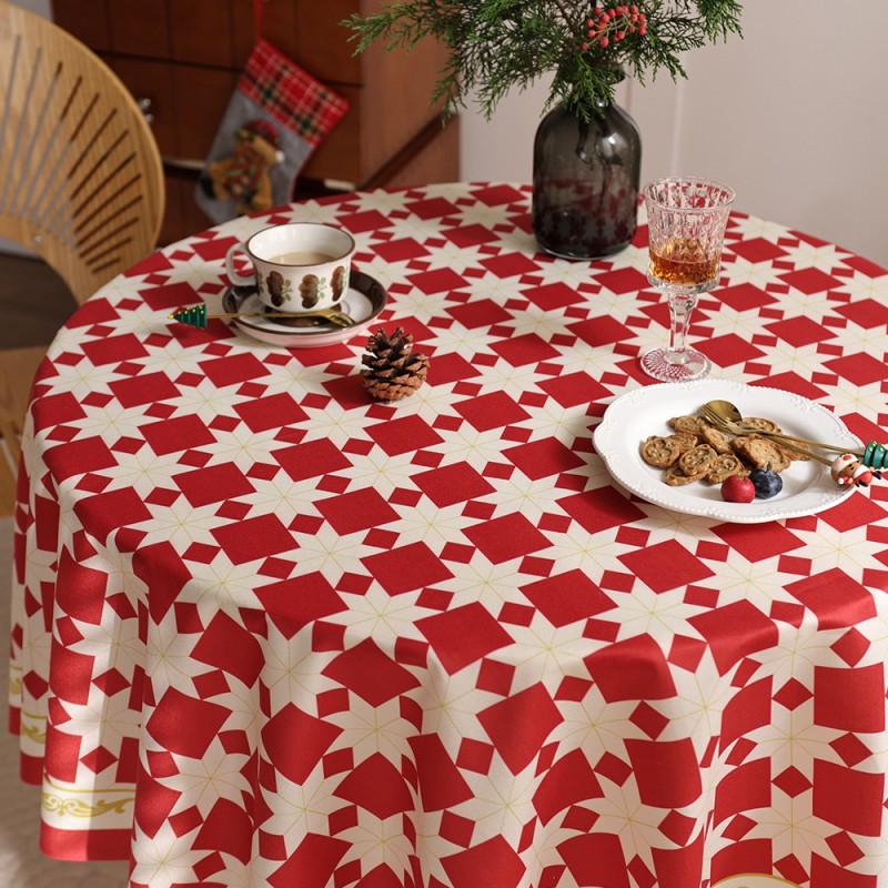 Vintage Nordic Check Tablecloth Red Green Plaid New Photo Backdrop Decor