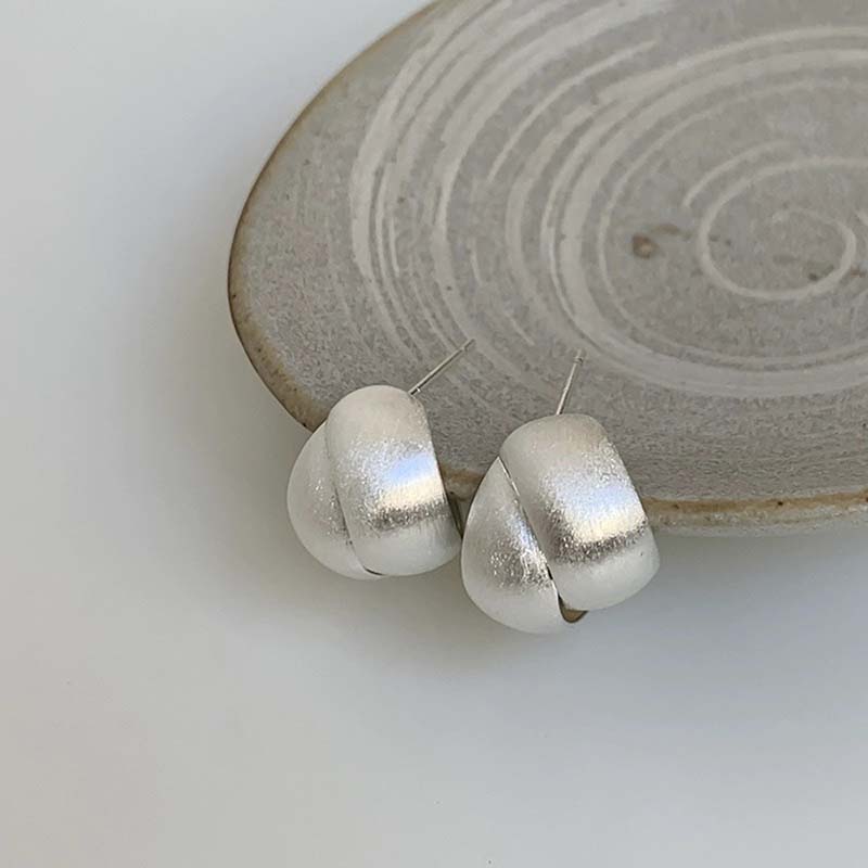 Vintage Matte Brushed Earrings for Women Korean Fashion Geometric Cross Stud Earrings Jewelry Party Accessories Gifts