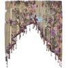 Luxury Country Embroidery Flower Lace Curtain for Kitchen Window Beaded Vintage Voile Farmhouse Triangle Small Curtain