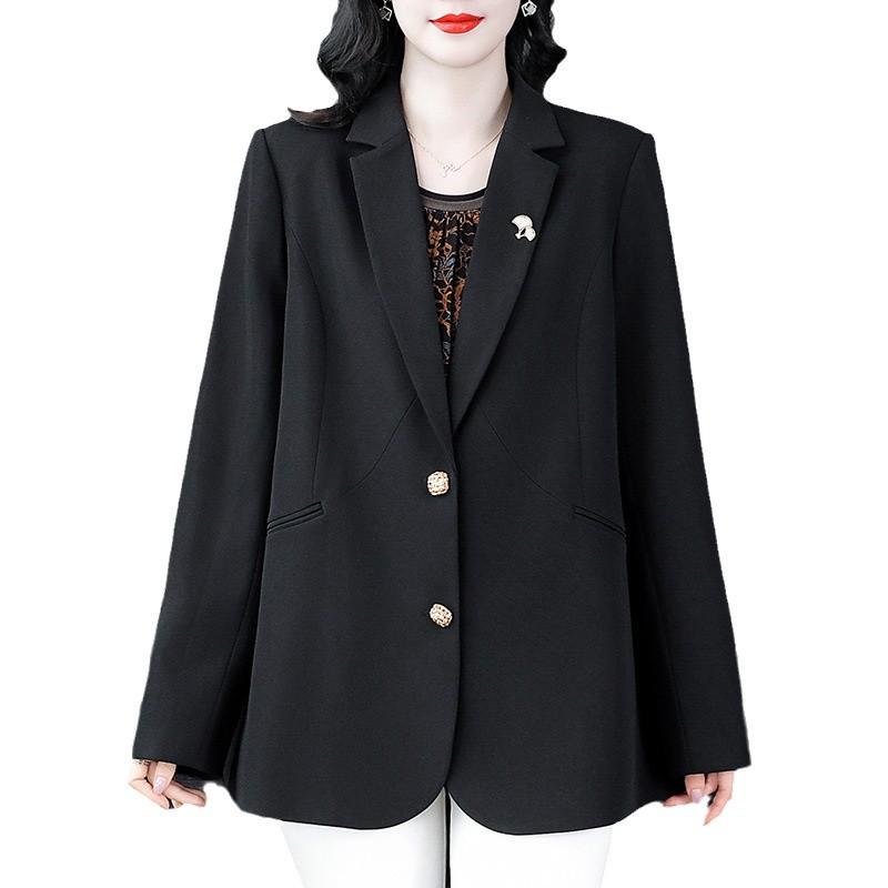 2024 Autumn/Winter Plus Size Slimming Commuter Suit Jacket for Middle-Aged Women