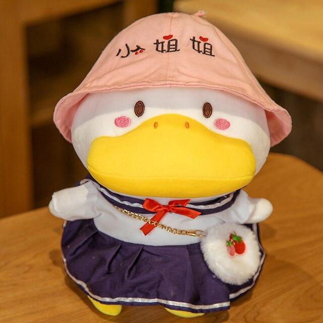 1pc 33cm Kawaii Duck With Clothes Plush Toys Multiple Styles Cute Dressing Duck Pillow Stuffed Dolls For Kids Girl Xmas Gift