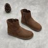 New Retro Boots, Round-toed Ankle Boots, Simple and Casual Mid-calf Women's Boots and Shoes