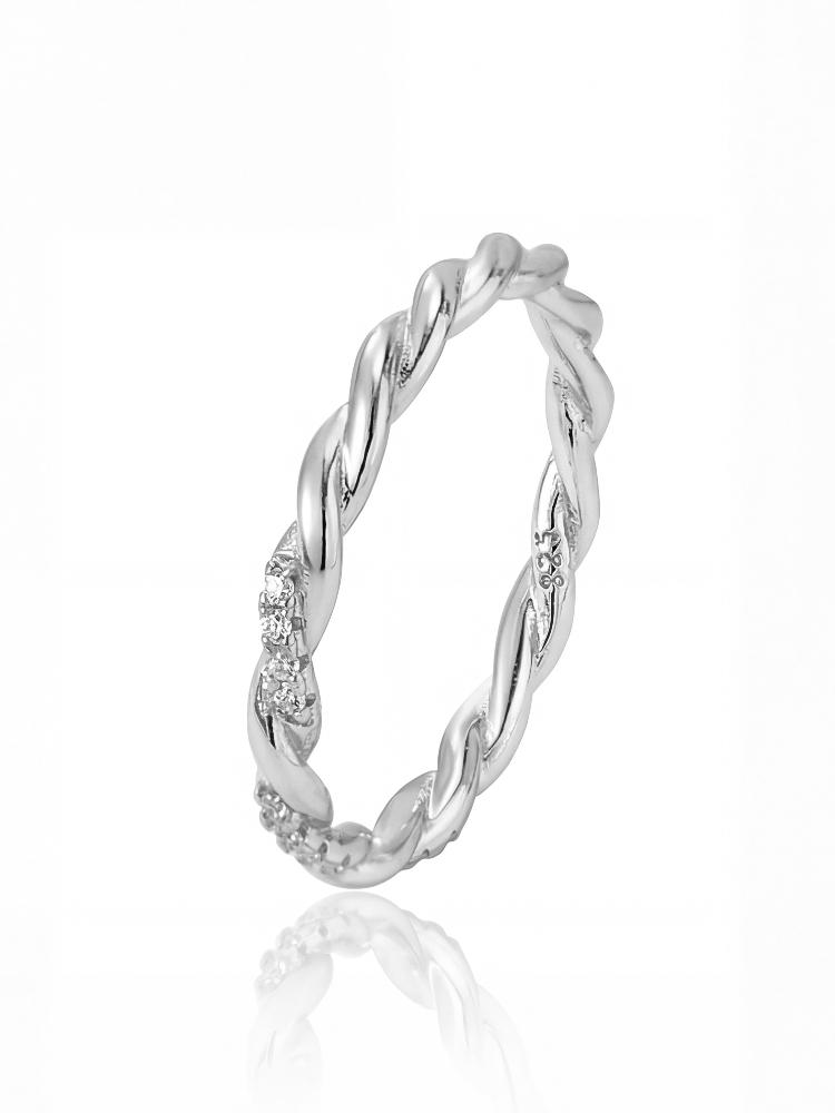 925 Silver Fashion Twisted V Shaped Zircon Ring For Women Engagement Wedding Luxury High Quality Fine Jewelry