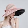 Summer Hollow Out Sun Hats For Women Fashion Empty Ponytail Hat Outdoor UV Protection Bucket Hat Female Wide Brim Beach Caps