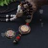 Kuaishou Ethnic Style High Mountain Thangka Pendant Wooden Bead Necklace Sweater Accessory