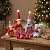 Tischdisplay-Puppe, Weihnachts-Plüschmaus-Puppe, Stofftier-Spielzeug mit Weihnachtsmannmütze, Weiches Sammlerstück, Niedliches Ornament für Weihnachts-Heimregal-Dekoration