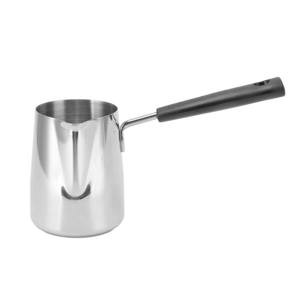 Long Handle Coffee Toroid Pitcher 304 Stainless Steel Rustproof Smoother Milk Frother Pitcher for Home Coffee Shop 350ml