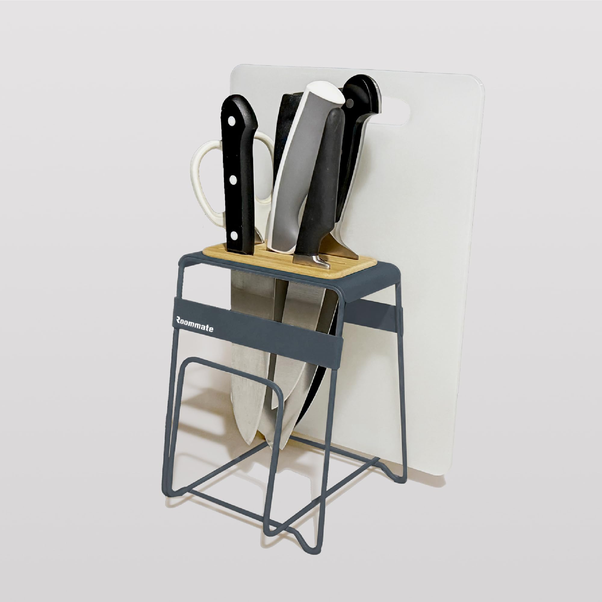 

Roommate Cutting Board Stand Slim Iron with a Finish Knife Cutting Board Knife Cutting Board Cutting Board Cutting Board Knife Kitchen Stylish, серый
