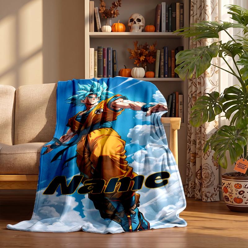 Dragon Ball Custom Flannel Blankets Soft Warm Cozy Throws for Home Decor Holiday Gifts