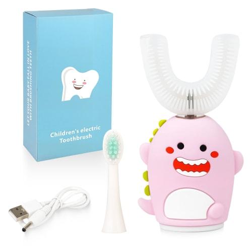 Kids' Sonic Electric Toothbrush, U-Shaped, Automatic Timer, IPX7 Waterproof, 5 Modes, 360-Degree Oral Cleaning, Teeth Whitening, Gum Massage, Replacea