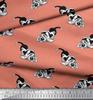 Soimoi Japonská krepová saténová tkanina Basset Hound Potisk šicí tkaniny metr 42 palců