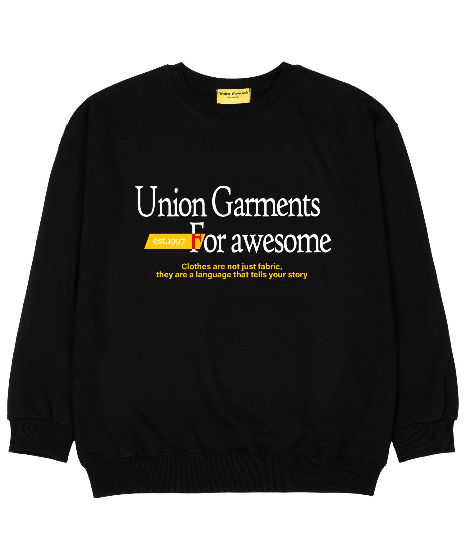 Union Garments Paul Awesome Garments Терри Оверсайз Толстовка Черный Xxl