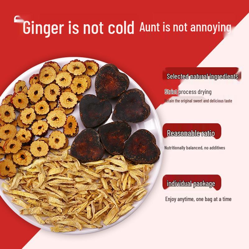 Ginger Jujube Brown Sugar Tea - Comforting Monthly Health Blend with Dried Ginger and Red Jujube
