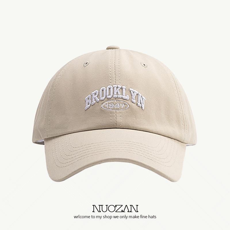 American Retro Baseball Cap Women's Letter Embroidery Face Revealing Small Curved Brim Sun Hat Street Photography Couple Peaked Cap