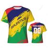 Maglietta Sportiva Aderente Uomo Colori Bandiera Mauritius Numero Nome Personalizzato T-shirt Donna Maglia Per Fan di Calcio