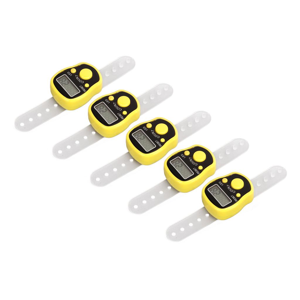 5PCS Finger Counter Adjustable Reset Button 5 Digit Number Hand Tally Counter for Prayer Religious Activities