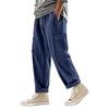 Men's Linen Trousers Four Seasons Thin Section Breathable Workwear Multi-pocket Loose Casual Trend Wide-legged Trousers