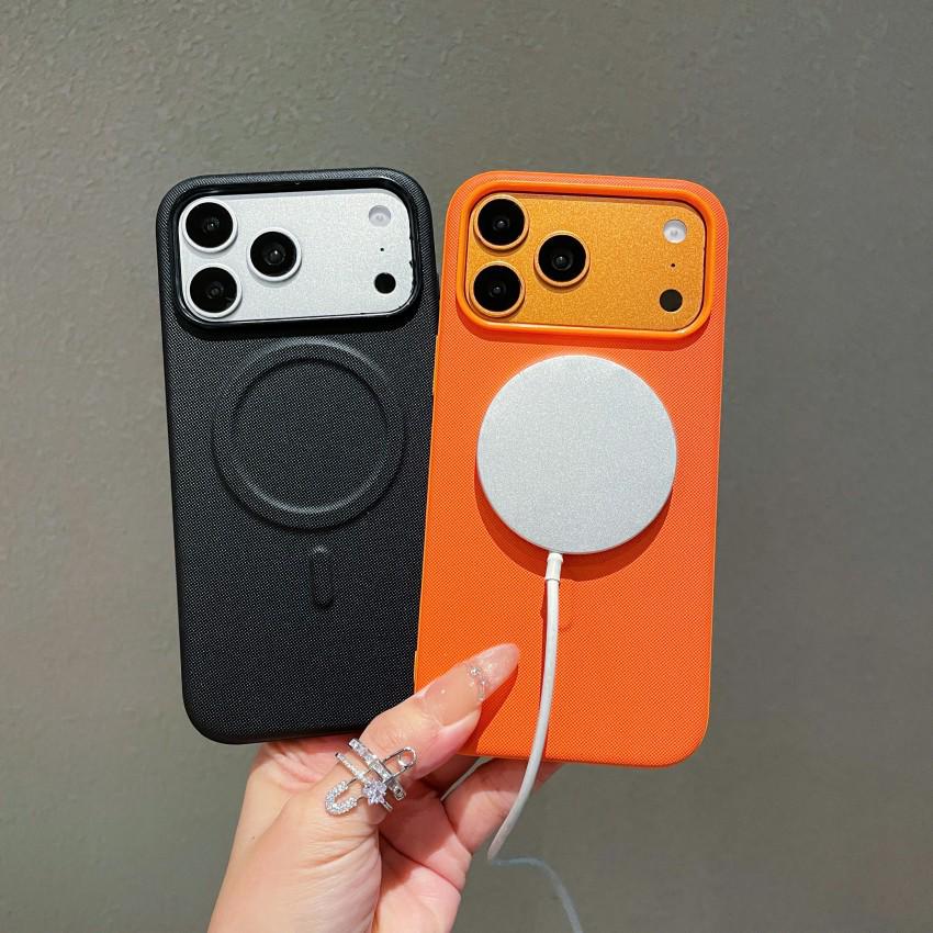 Compatible with Apple 17 Pro/17 Pro Max Leather Texture Magnetic Case, Drop-Proof, Full Coverage for 16/15, Cross Pattern for 14.