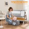 Height Adjustable Bedside Crib 3 In 1 Baby Bassinet Rocking Bassinet with Soft Mattress Wheels Bassinets 6 Adjustable Easy Folding Portable