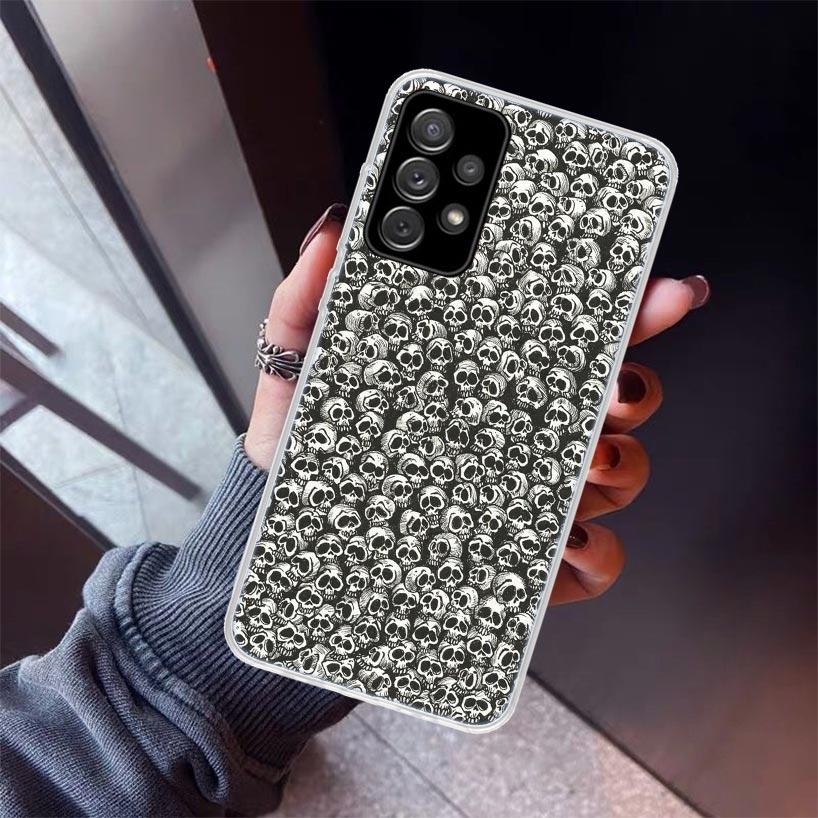 Gothic Fashion Skull Phone Case For Samsung Galaxy A17 A57 A37 A16 A26 A36 A56 A15 A25 A35 A55 A14 A13 A54 A53 A34 A24 A33 A23 G