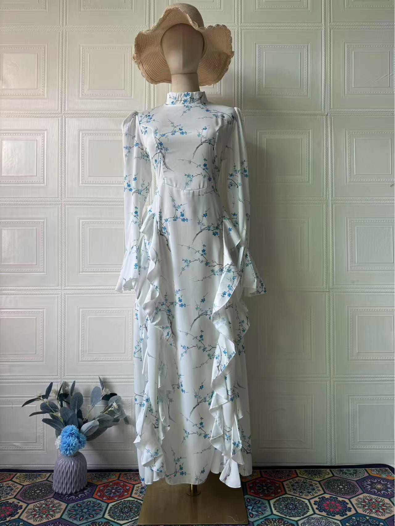 

2025 Spring Slimming Retro Long Sleeve Dress for Women - Elegant & Comfortable S