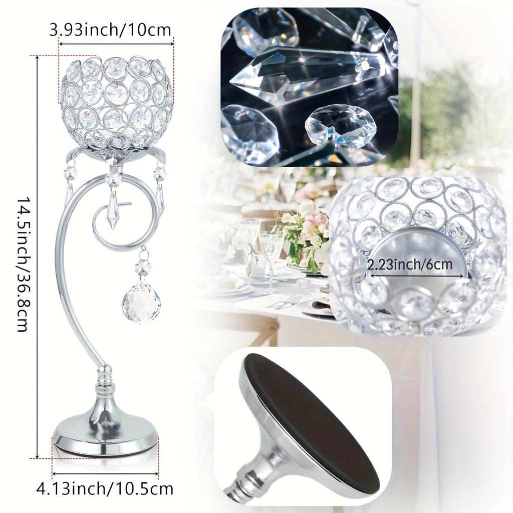 European Crystal Iron Art Candlestick - Wedding, Hotel, Living Room & Bedroom Decor