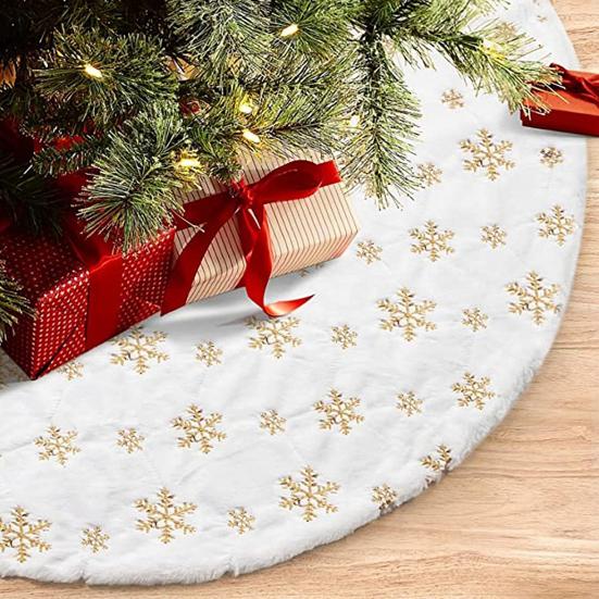 Faux Fur Christmas Tree Skirt White Furry Christmas Tree Skirt Thick